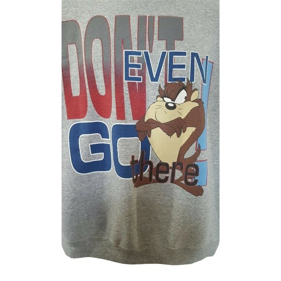 Vintage 90s Taz Crewneck Sweatshirt Mens XL Loony Tunes Don't Even Go There - Picture 2 of 8
